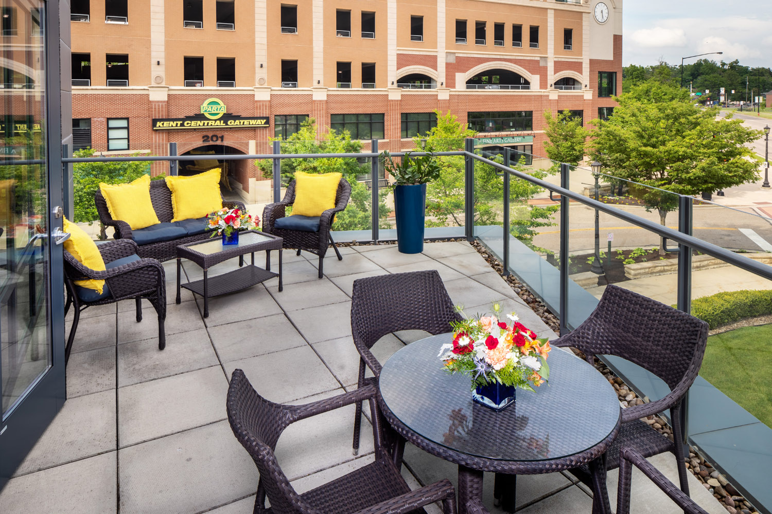 rooftop terrace at kent state hotel
