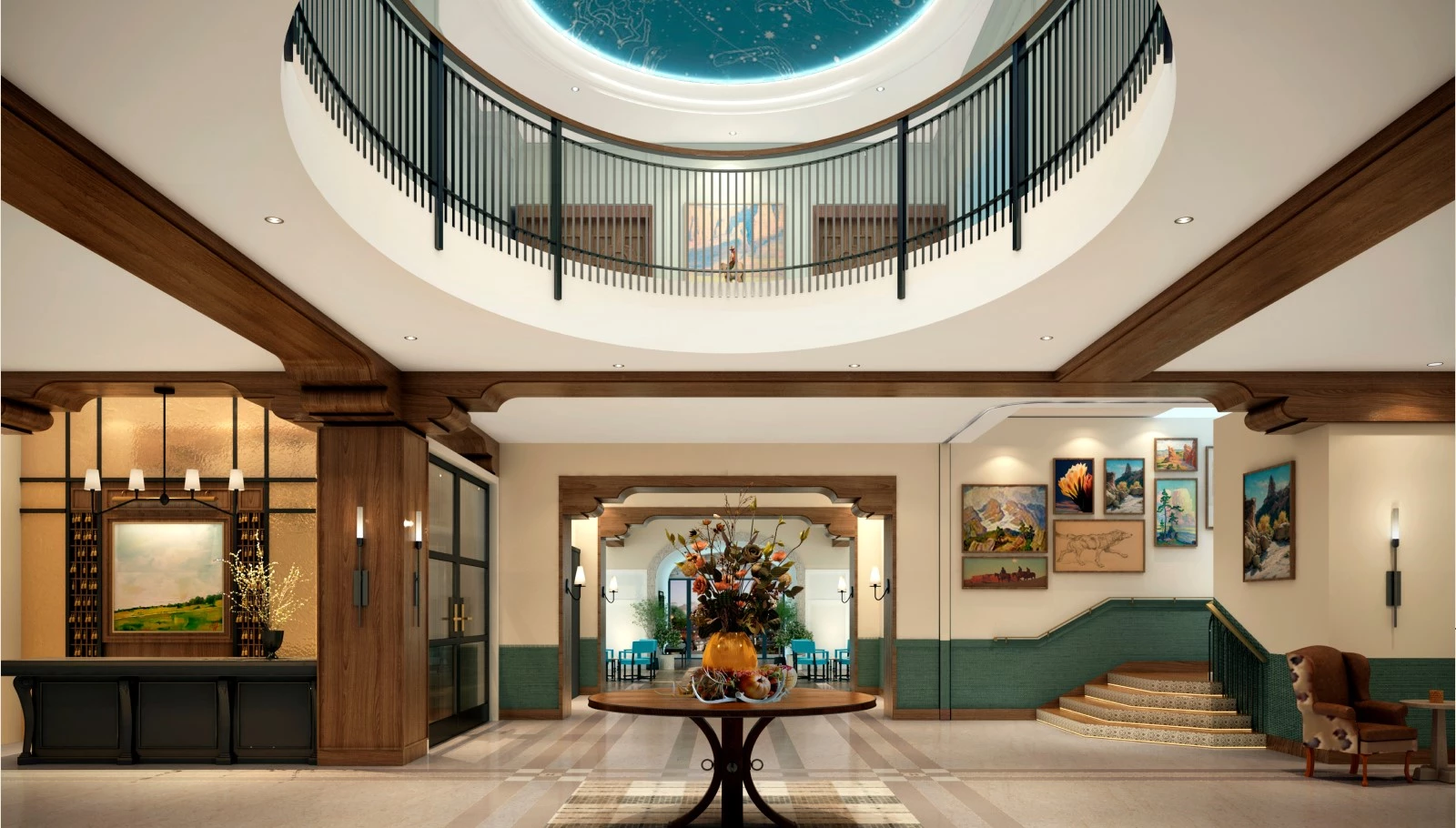 The lobby of The Benson Hotel