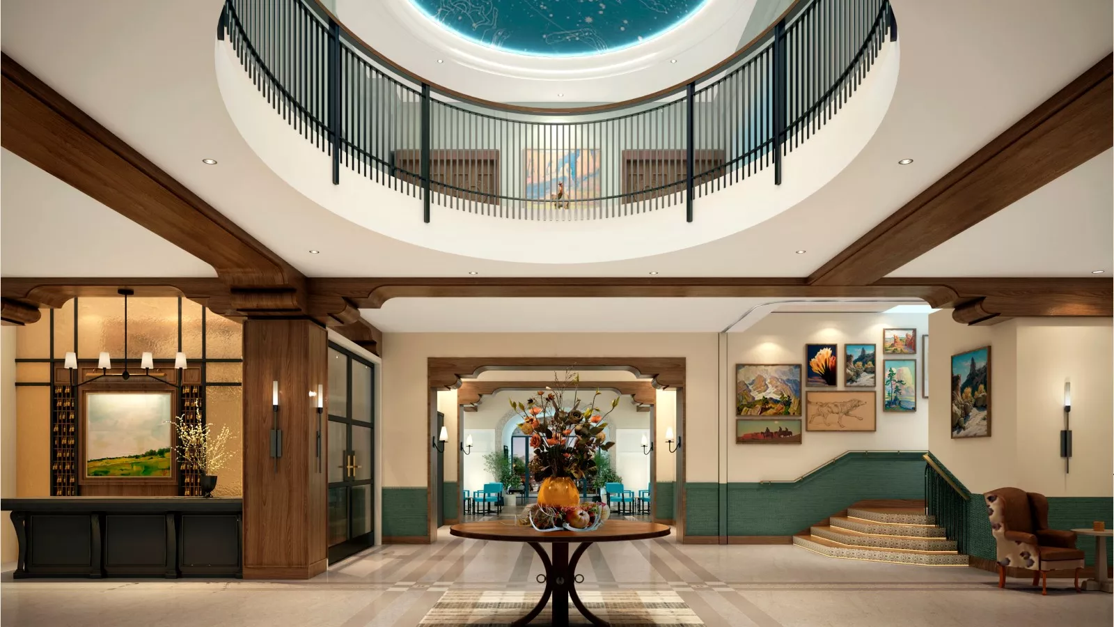 The lobby of The Benson Hotel