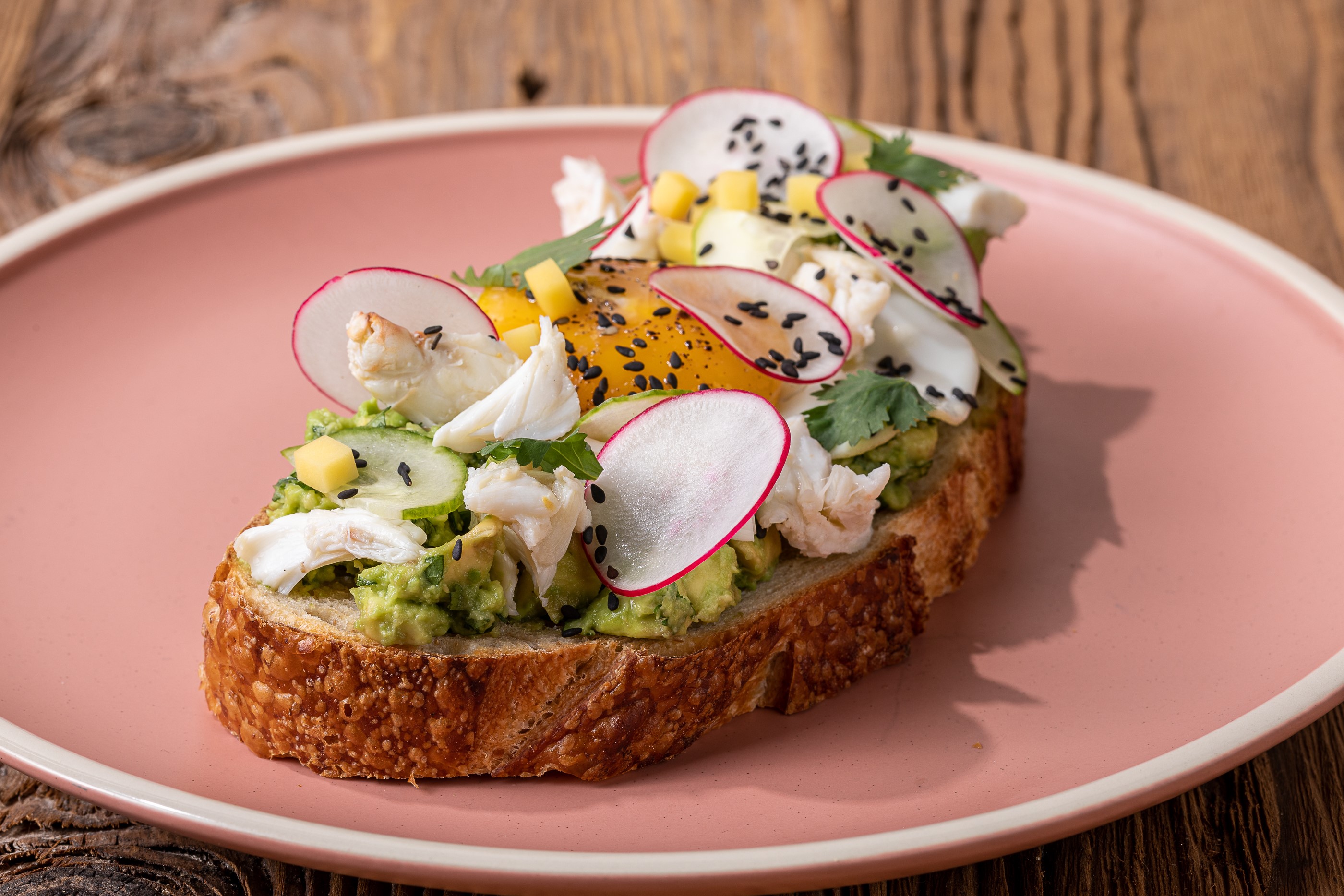 Crab & Avocado Toast 16 oz Heron Point Seafood