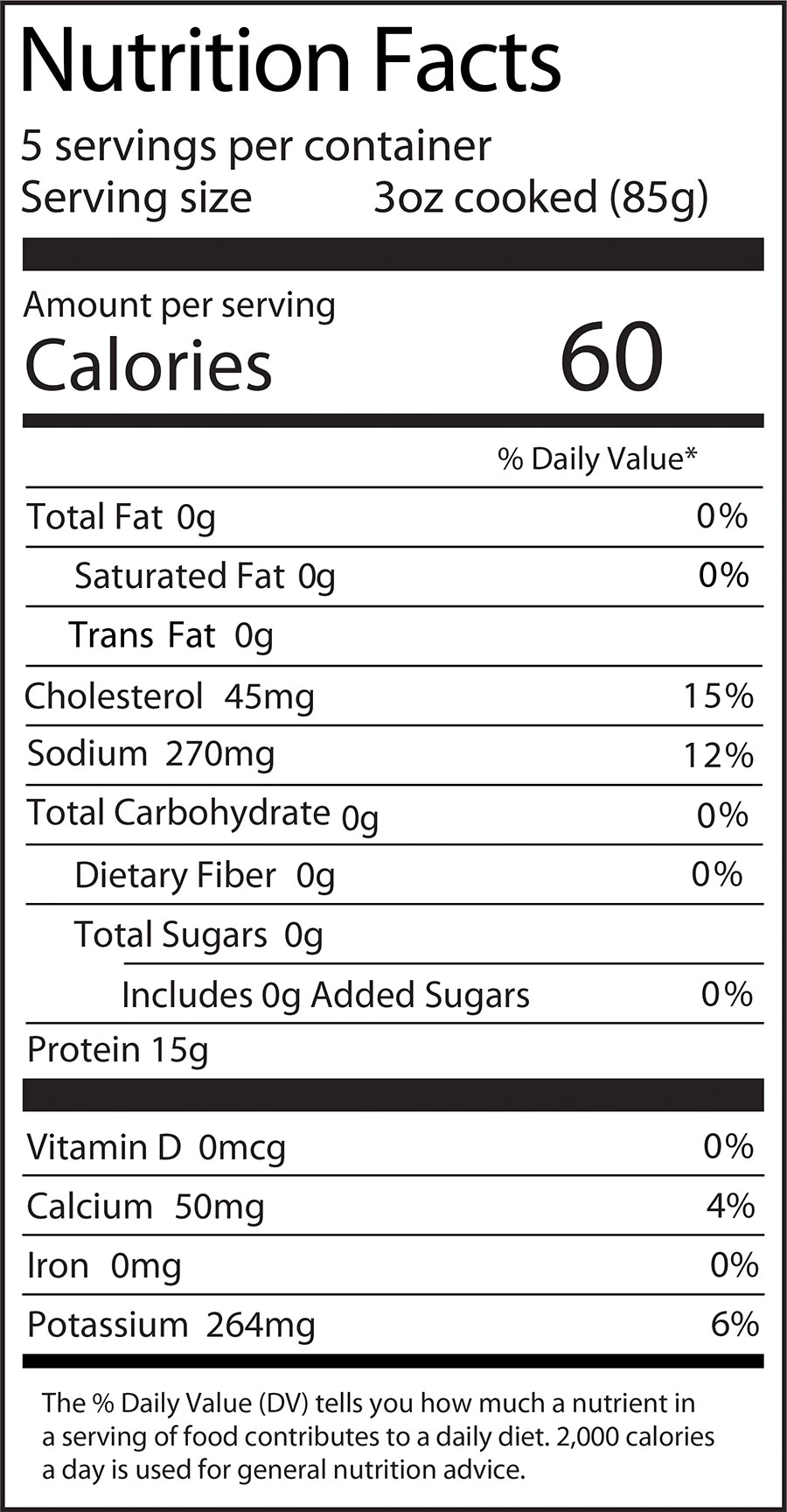 Cocktail Claw Nutrition Facts