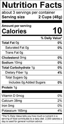 Baby Arugula Blend Nutrition Facts