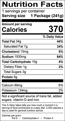 Savory Greek Salad Nutrition Facts