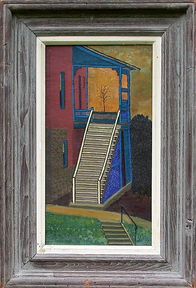 Mark Baum  Staircase 1940  Oil on canvas 12 x 22 inches