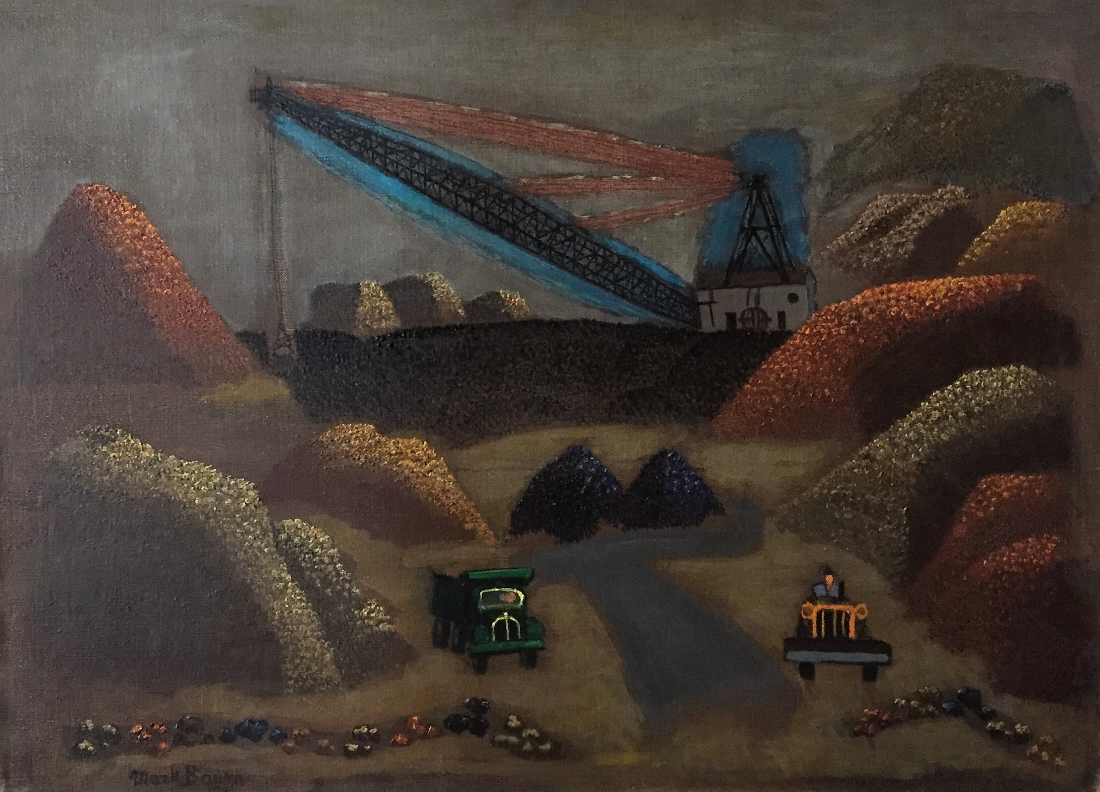 Mark Baum Strip Mining, 1953 Oil on Canvas 22x30 inches