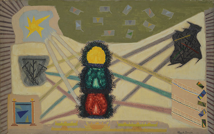 Mark Baum Three Paths, 1956 Oil on Canvas 26.5x41 inches