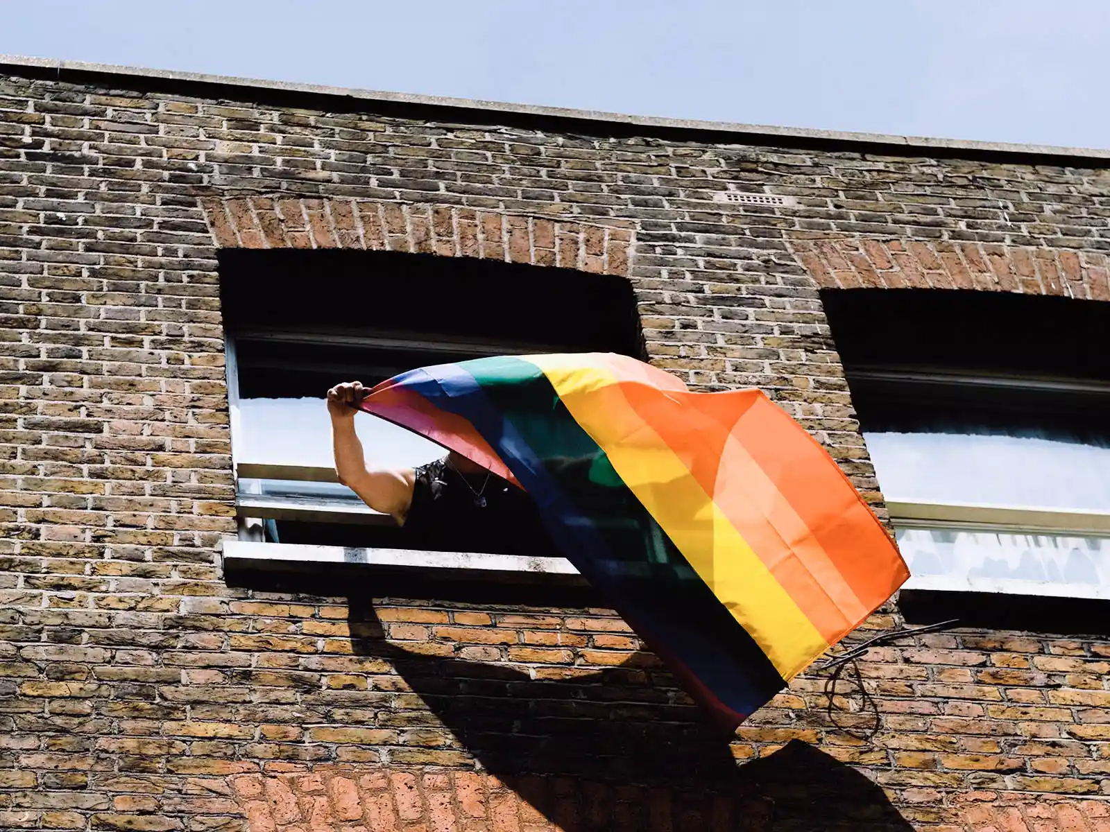 Pride Flag out Window