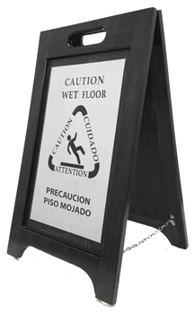 Wet Floor Sign (Black Finish; Bi-lingual Nickel Plate) product