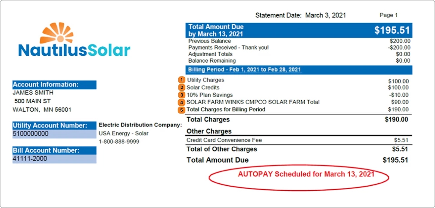 solar energy single bill option
