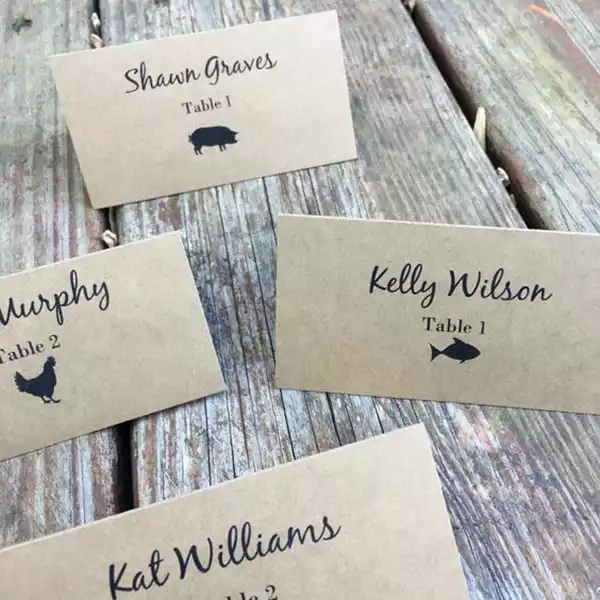 name cards on table