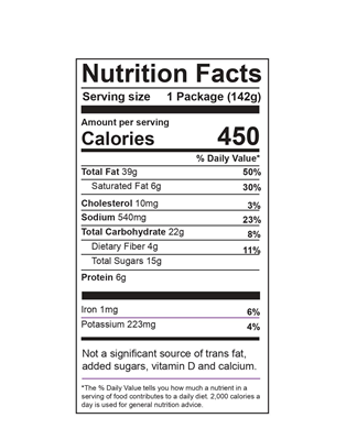 Sunny Cranberry Salad Kit Nutrition Facts