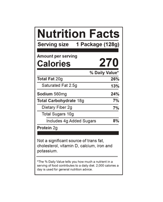 Sweet Harvest Salad Kit Nutrition Facts