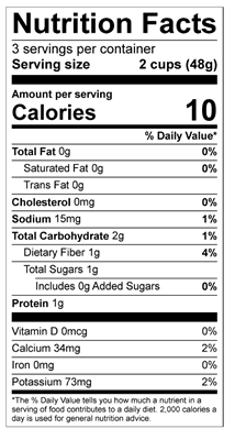 Super Green Nutrition Facts