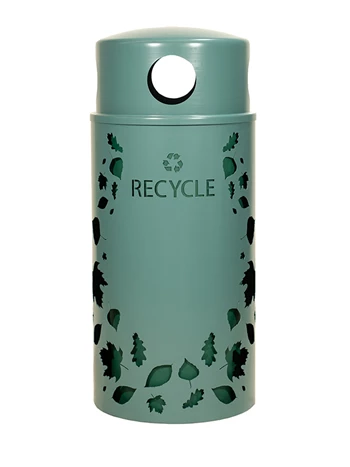 Nature Series Leaves Recycling Receptacle - Malachite product