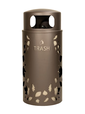Nature Series Leaves Trash Receptacle - Bronze product