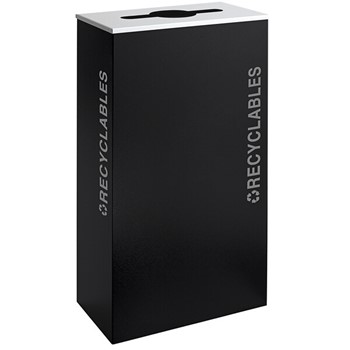 Black Tie Kaleidoscope 17-Gallon XL Recycling Receptacle - Pebble Black Gloss product