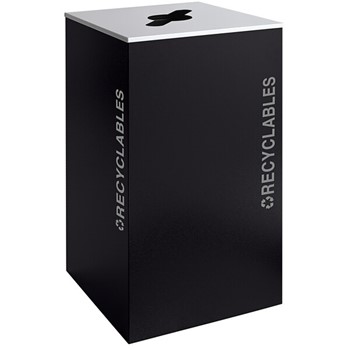 Black Tie Kaleidoscope 36-Gallon XL Recycling Receptacle - Pebble Black Gloss product