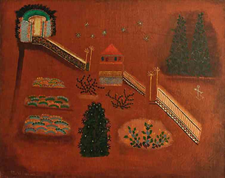 Brown Landscape with Diagonal Staircase 1954 - Mark Baum
