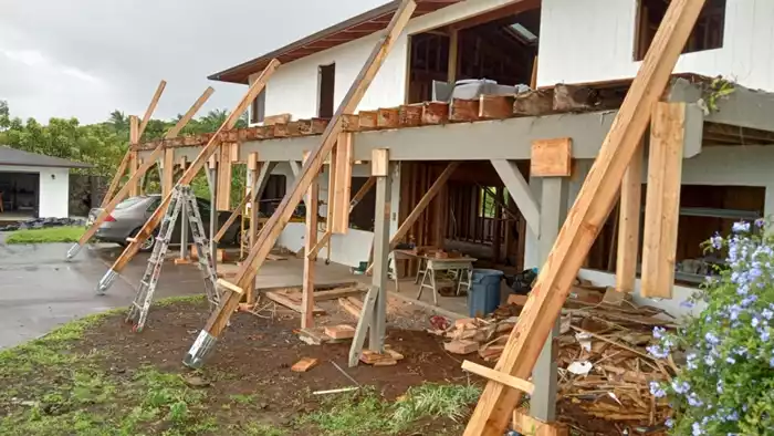 Exterior of a house being built