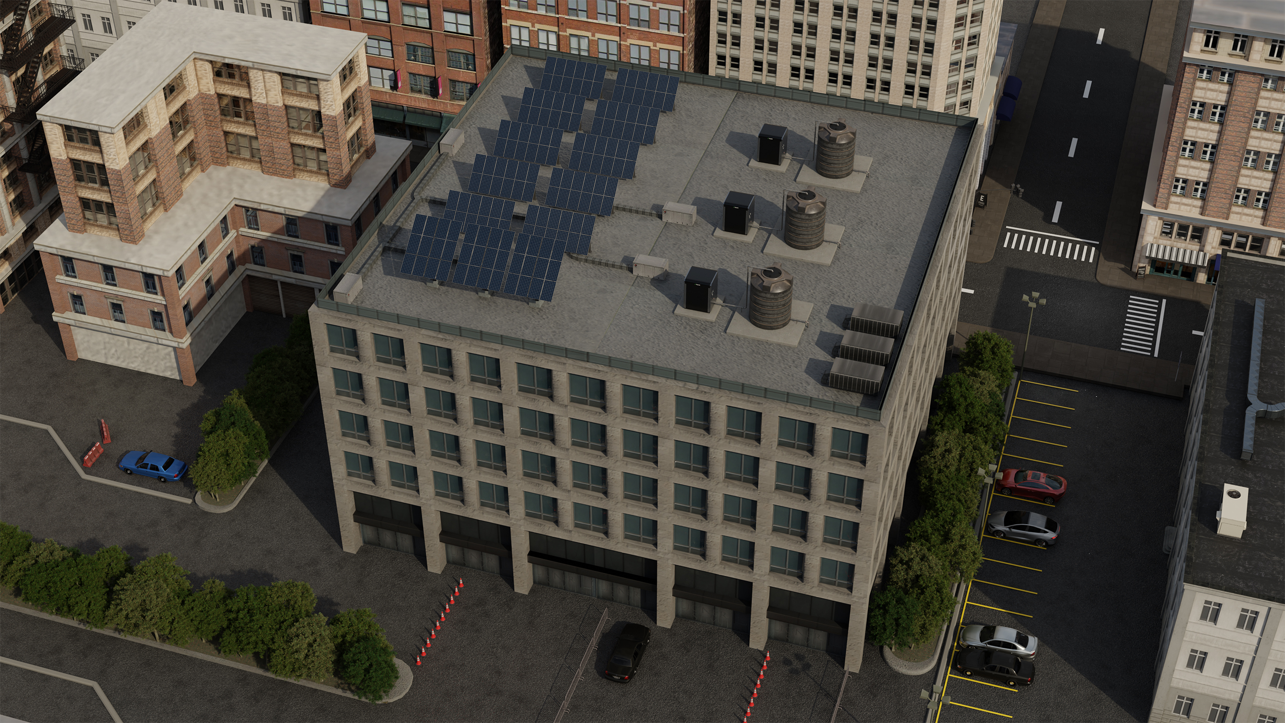 Rendering of a Commercial Roof Building