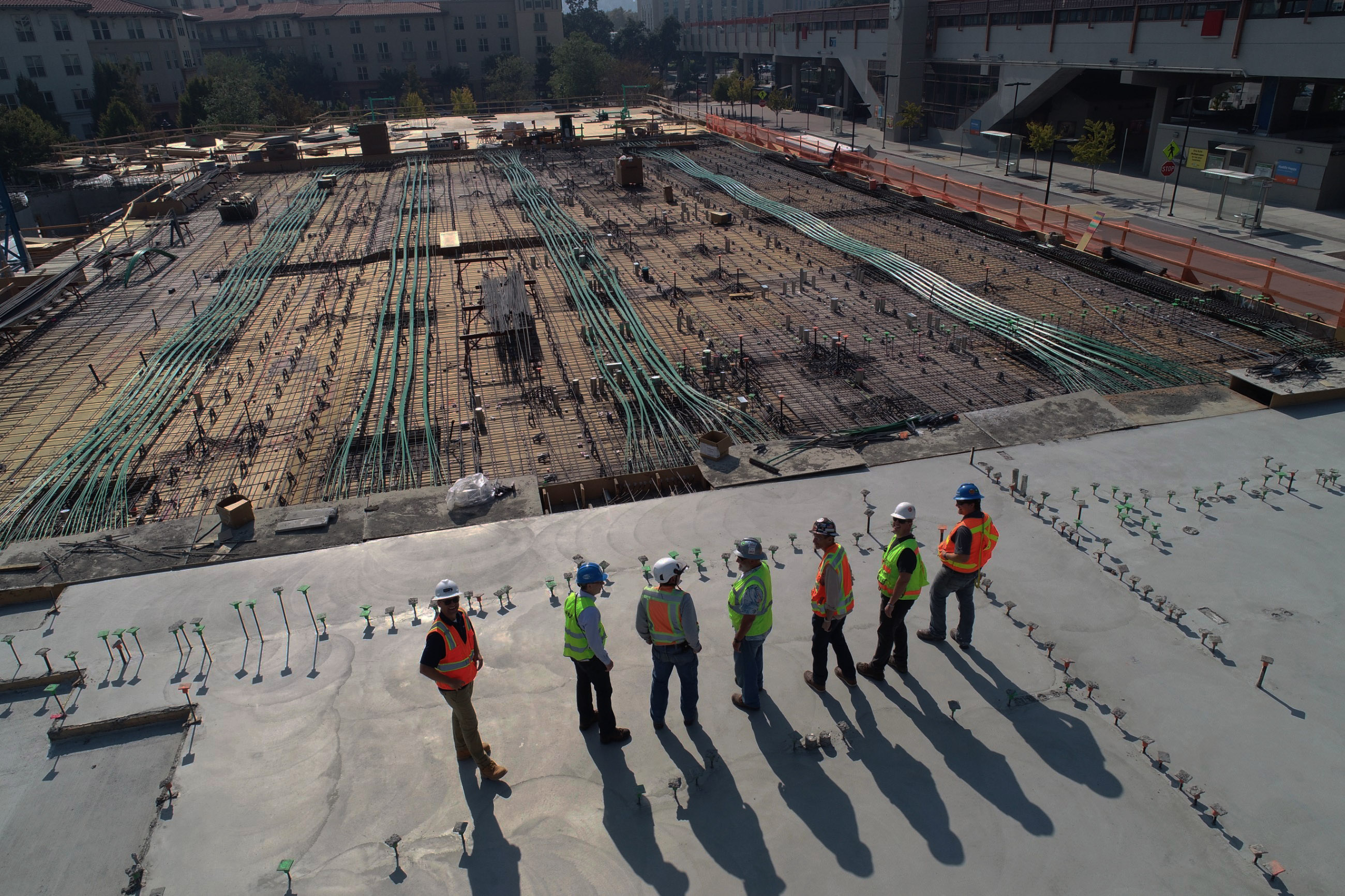 Foremen overseeing the construction site