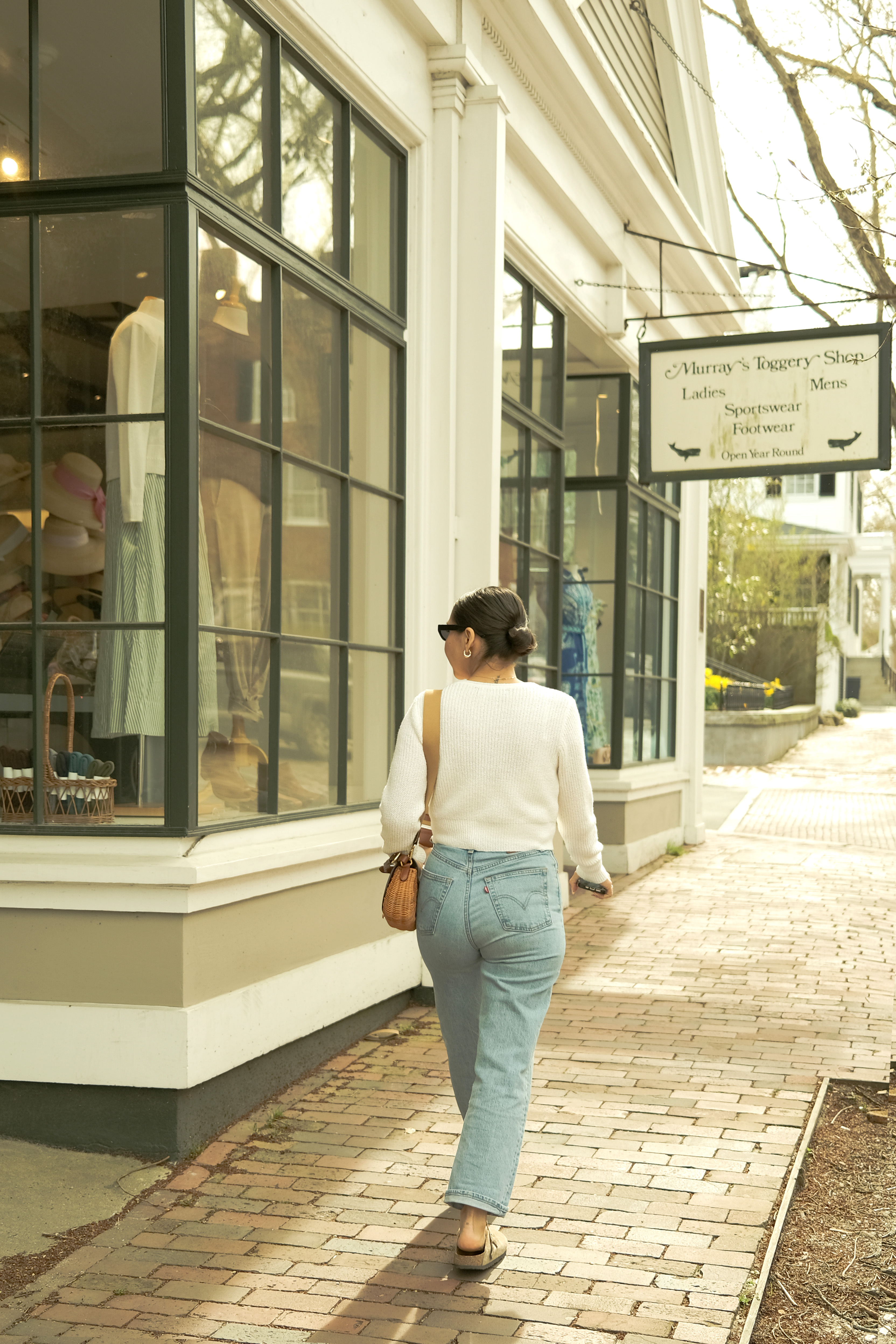 Girl walking downtown