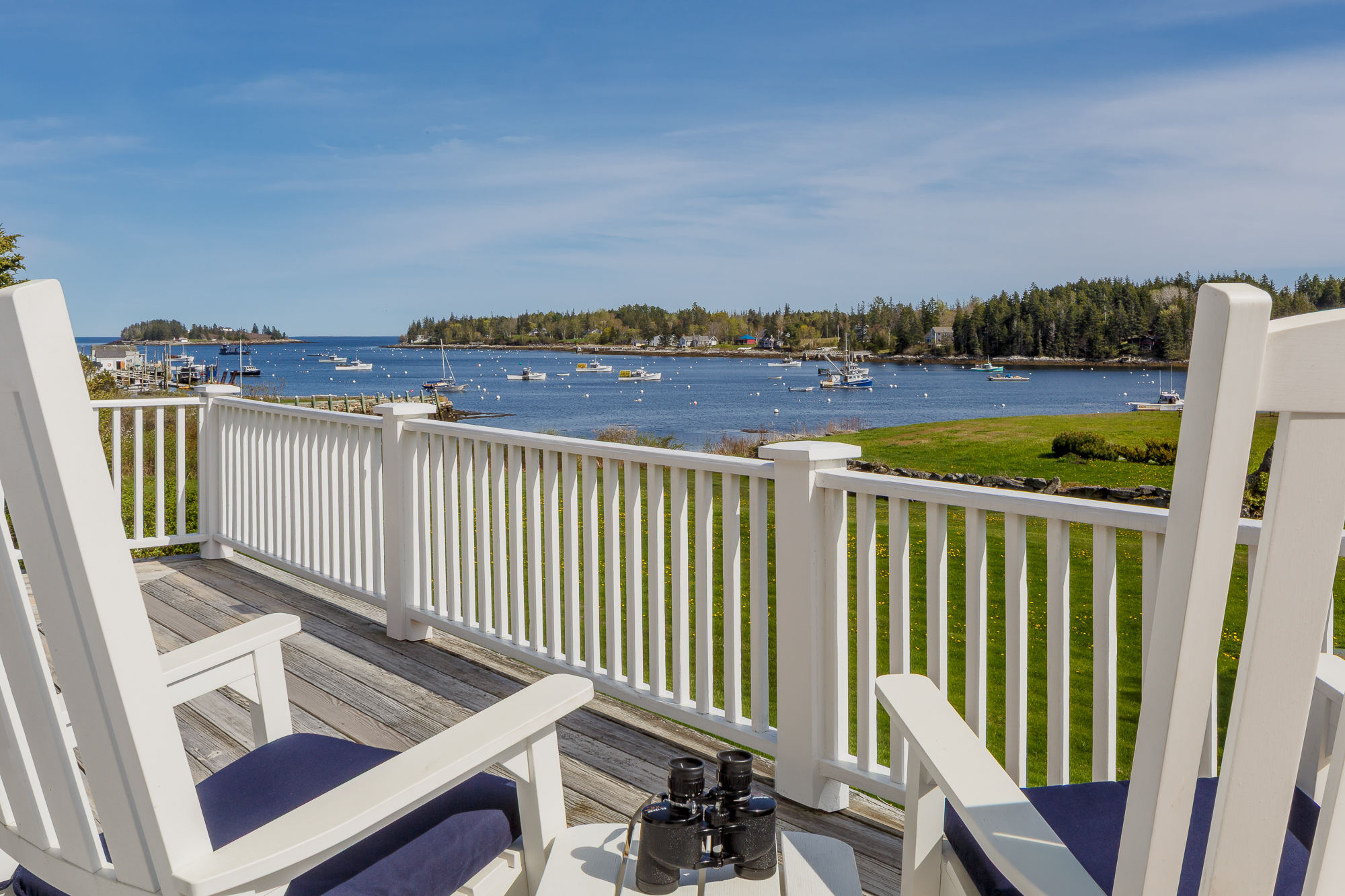 Porch Rocker Overlooking Water | East Wind Inn