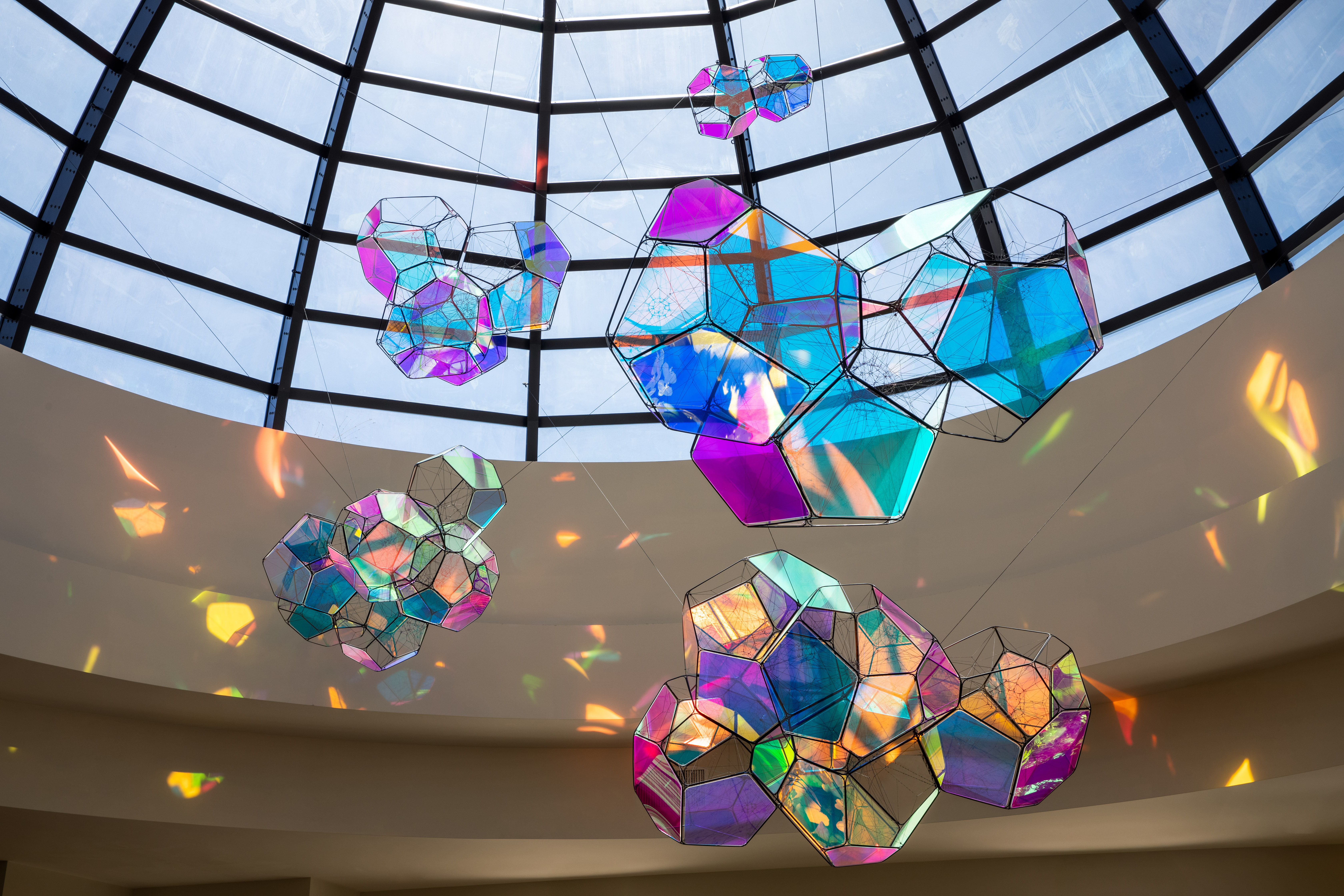 hanging artwork in the conservatory