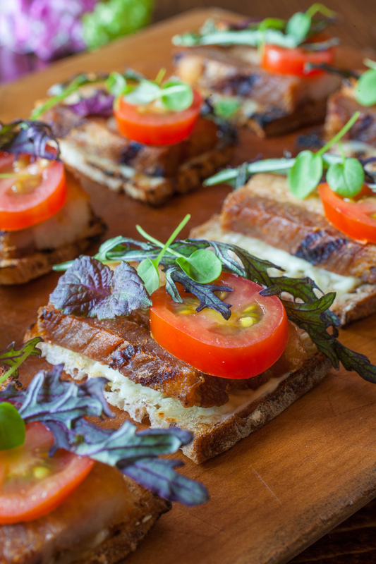 Appetizers at the reception venue