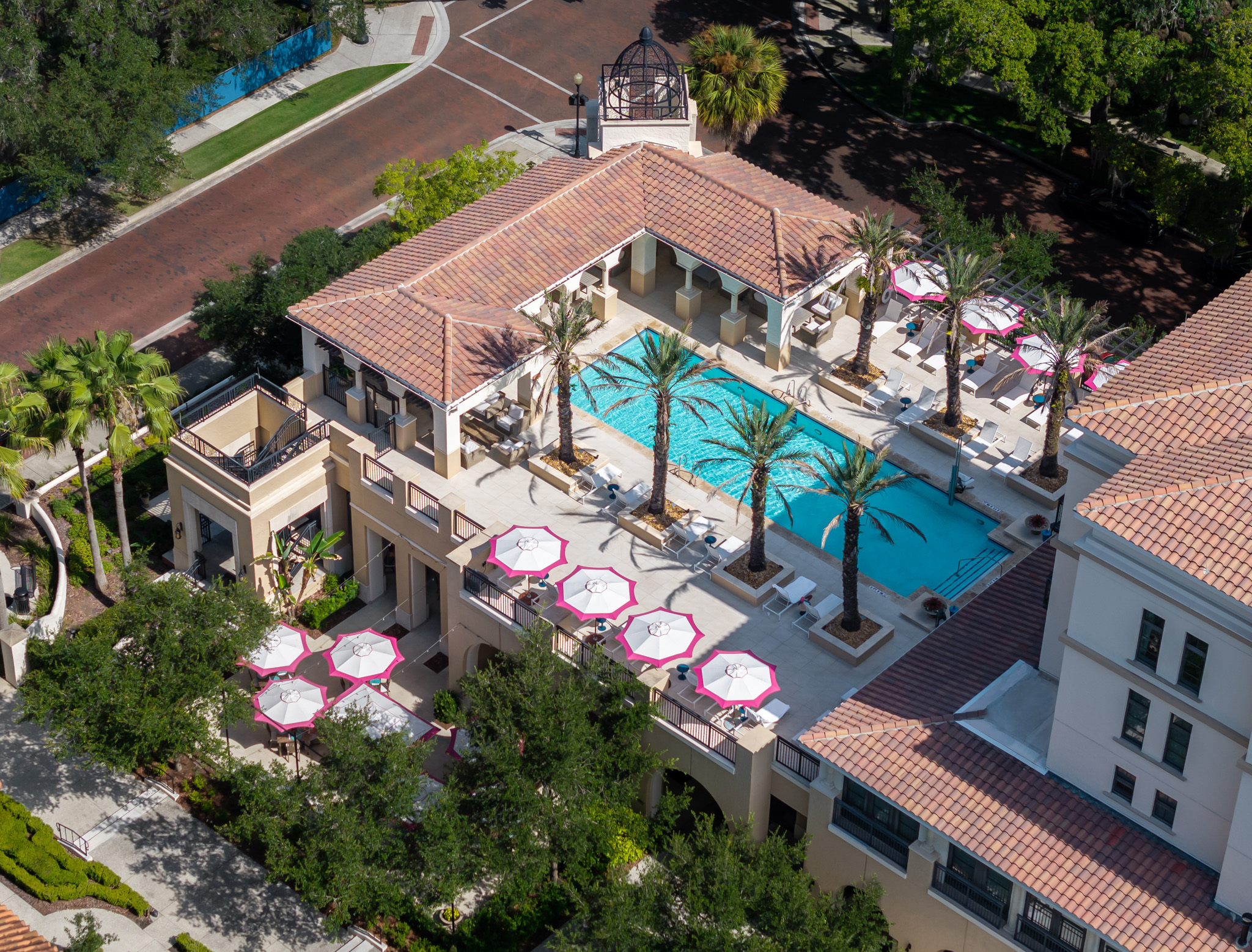Aerial view of the pool at The Alfond Inn