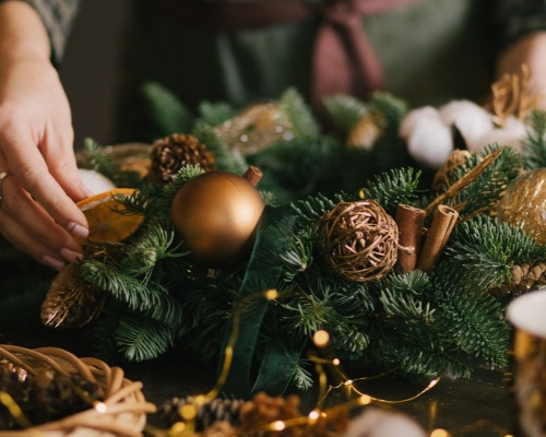 Wreaths & Wine – Holiday Wreath-Making Workshop Image
